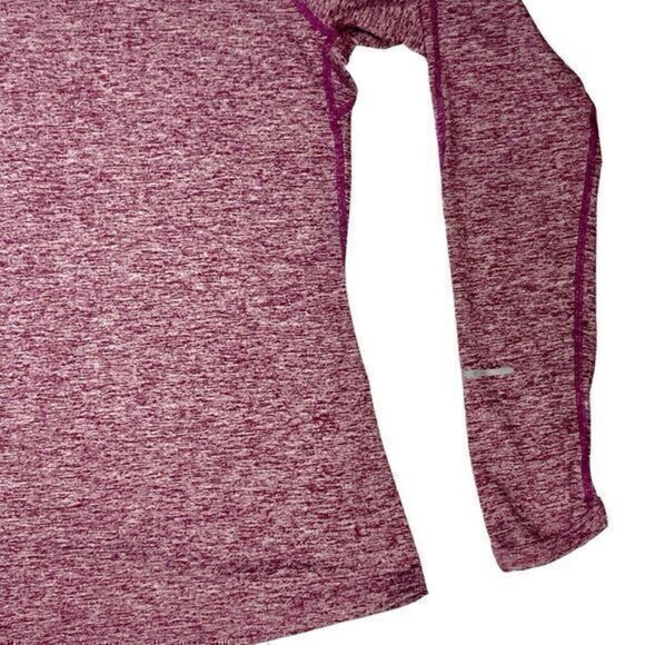 Nike Dri-Fit Track Jacket Womens L Burgundy Quarter Zip Athletic Running Pull On - Picture 10 of 16